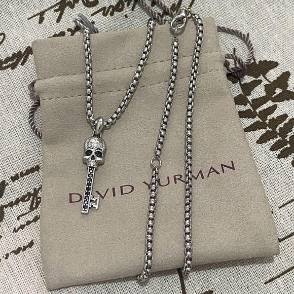 David Yurman Silver Skull Key Necklace - Picture 7 of 7